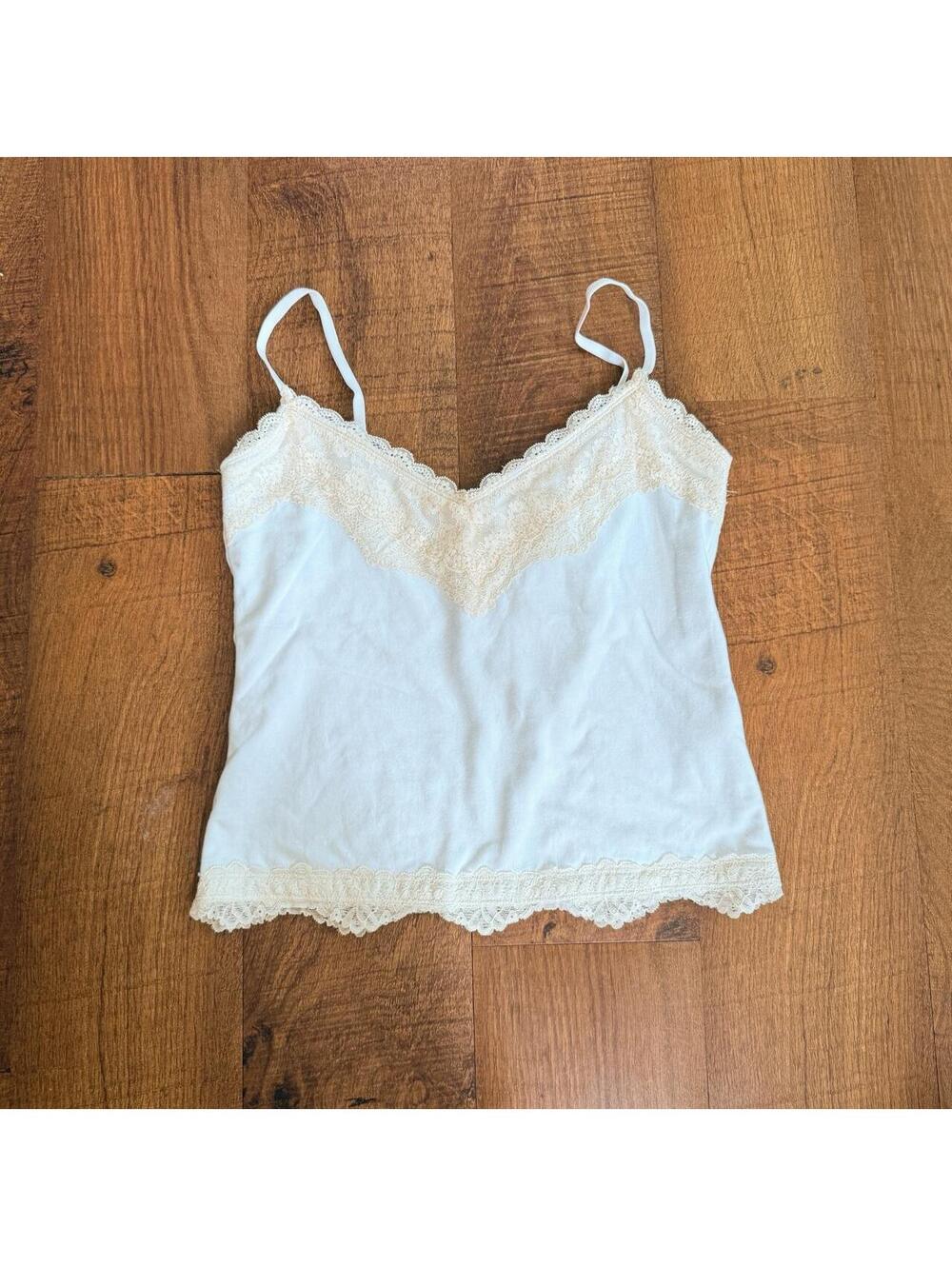 Abercrombie & Fitch Lace Trim Cami in White